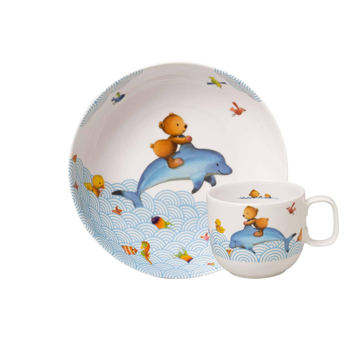 KINDERGESCHIRRSET Happy as a Bear bunt 2er Set - Multicolor, Keramik (1/1/1cm) - Villeroy & Boch