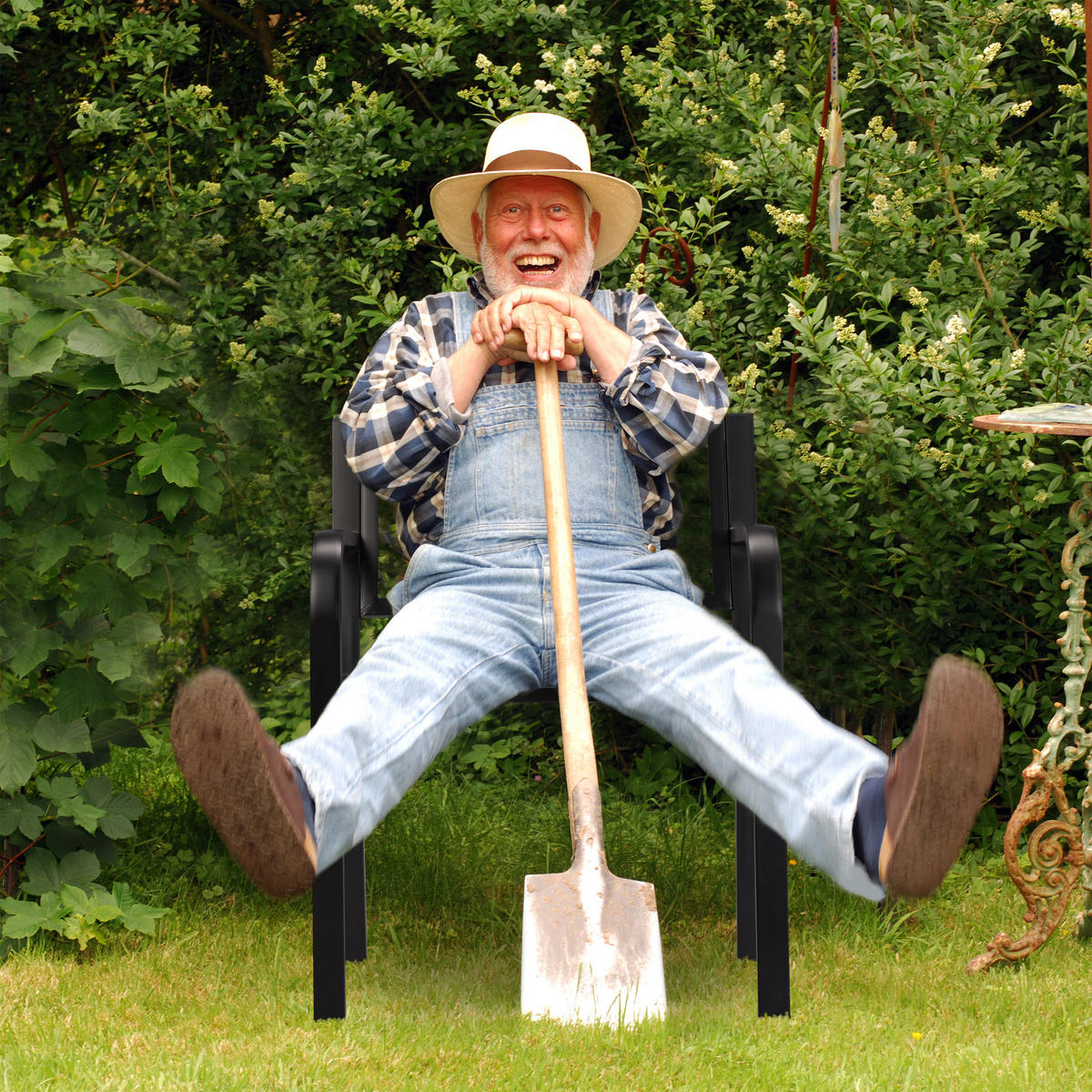 GARTENSTUHL Metall - Schwarz, Metall (60/82/48.5cm) - Relaxdays