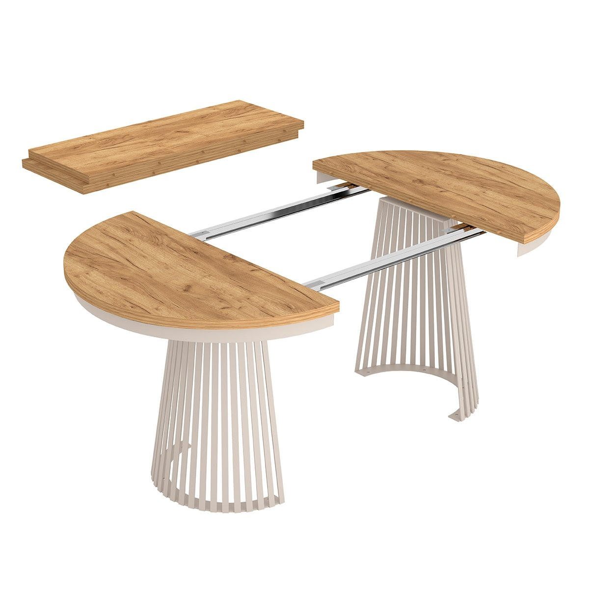 ESSTISCH TRAVIS Ausziehbar 100 - 180 / 100 x 76,6 cm - Kaschmir/Naturfarben, Holz (100/100/76.6cm) - MASSENO
