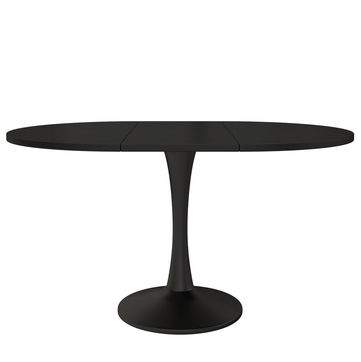 JEDILNA miza 100/140/100/75 cm raztegljiva ovalna, prostorsko varčna in moderna, MDF, Črna - črna, leseni material (140/100/75cm) - Redom