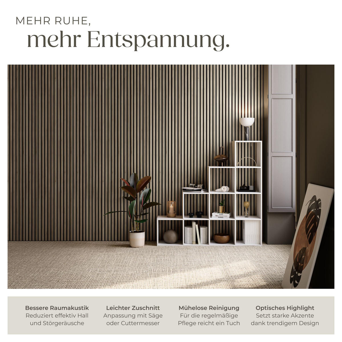 AKUSTIKPANEELE 8er Set Sonic Wall Iv, je 110 x 50 x 1,1 cm, Größe flexibel anpassbar, Eiche dunkel - Wildeiche, Holz (50/1.1/110cm) - tectake