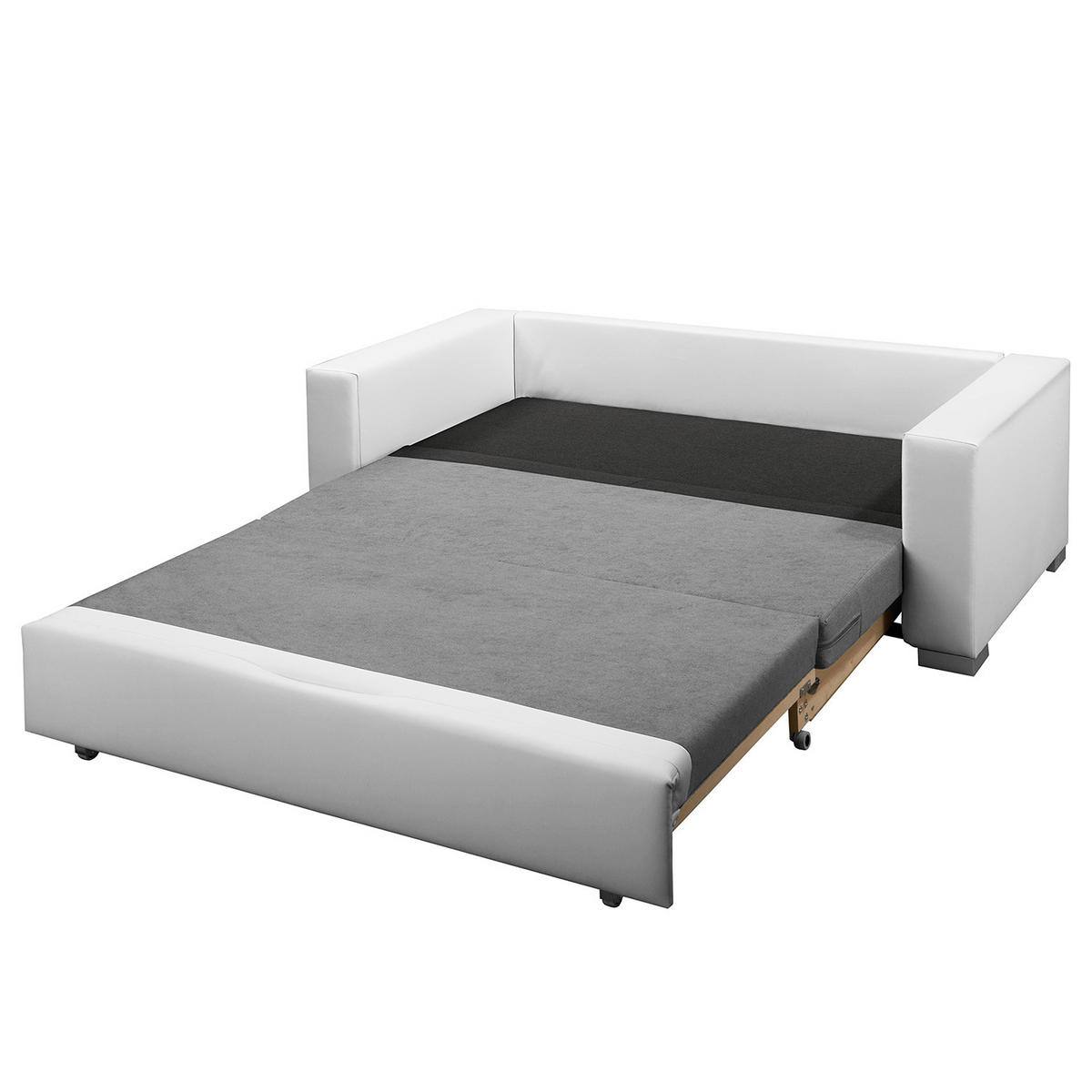 SCHLAFSOFA - Silberfarben/Weiß, Kunststoff/Textil (193/90/90cm) - home24