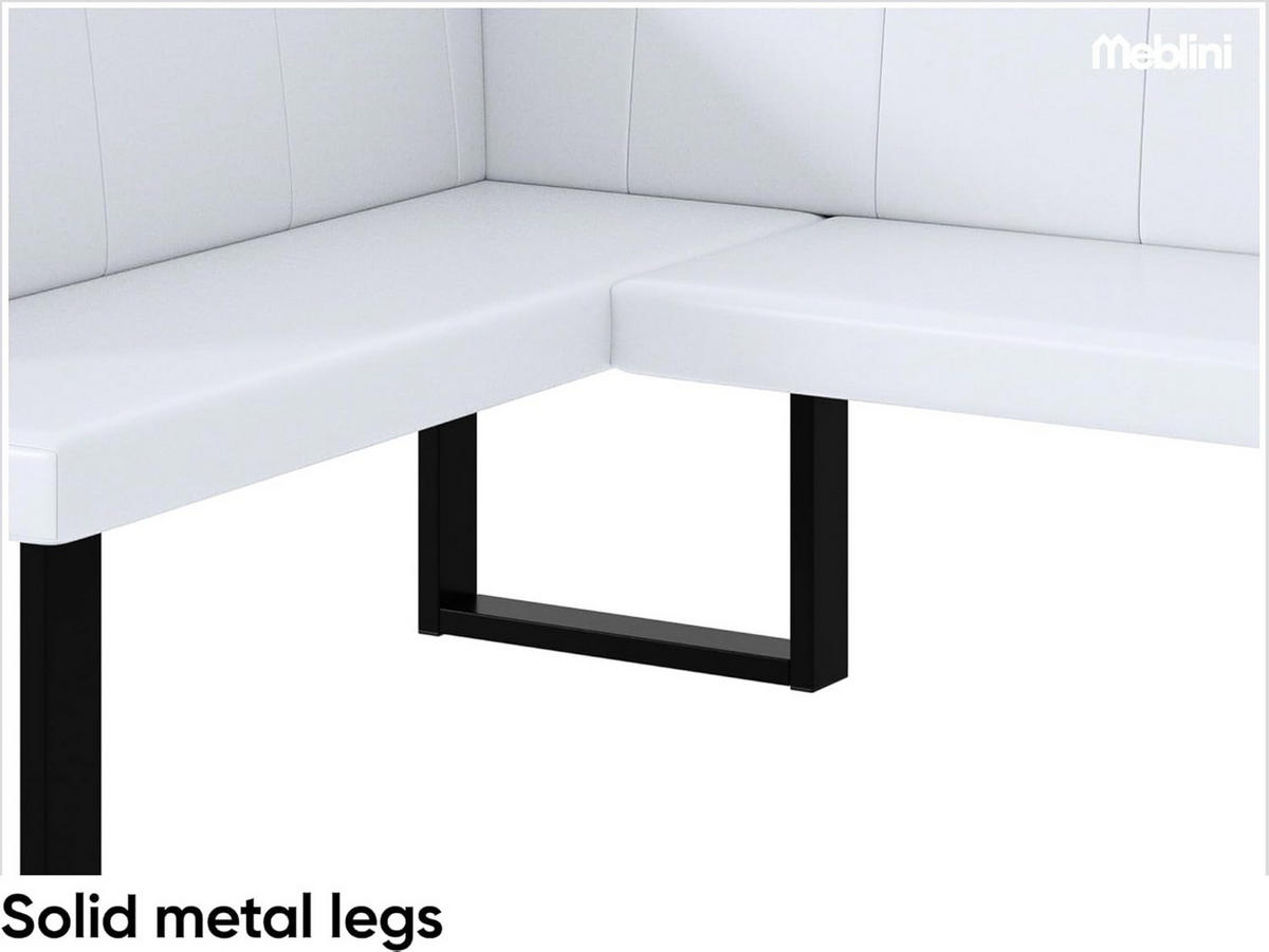 ECKBANK PETER_U - Weiß, Leder (128/168cm) - Meblini