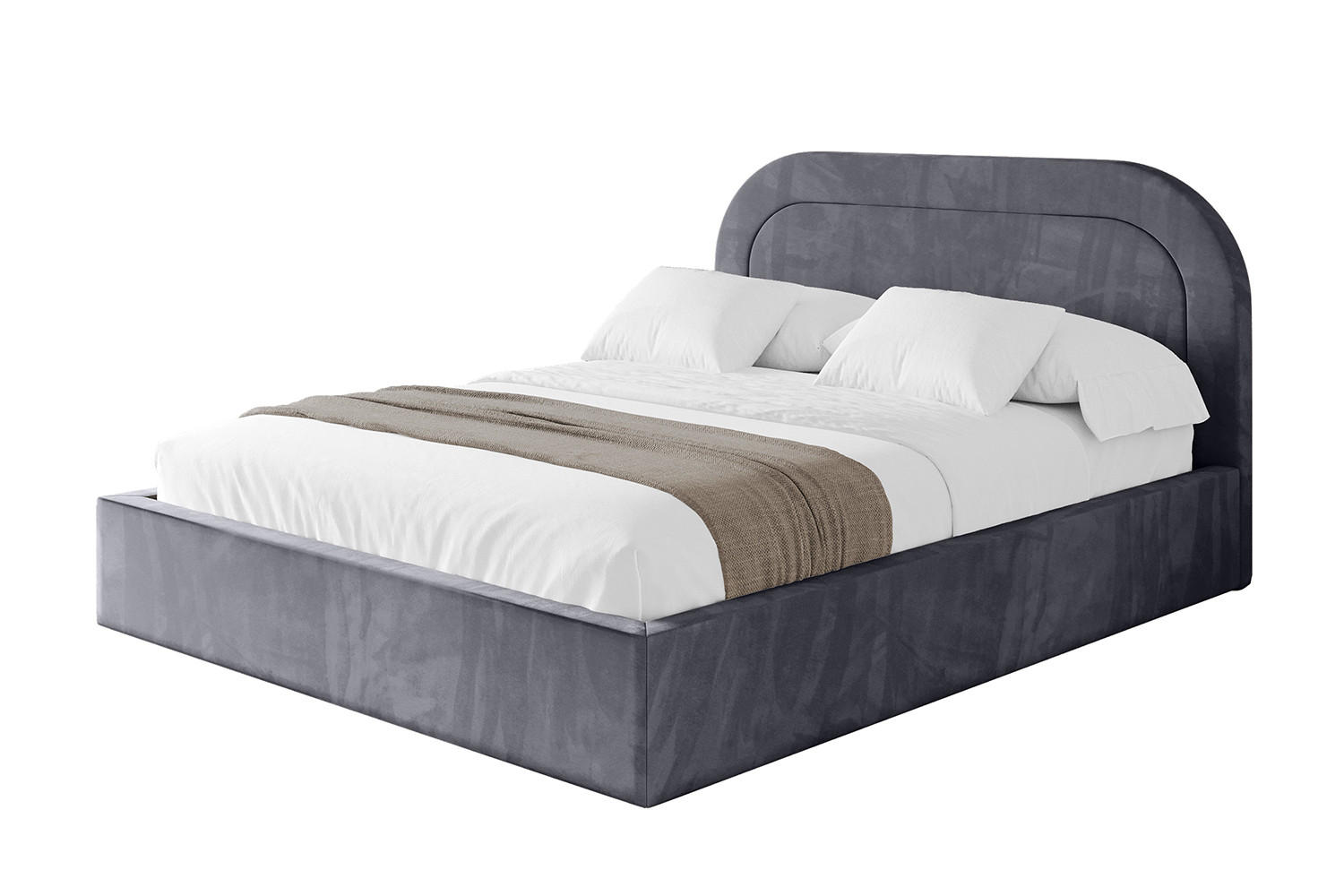 POLSTERBETT mit Bettkasten und Lattenrost, Boxbett ohne Matratze - LERAY 180x200 Dunkelgrau - Dunkelgrau, Holzwerkstoff/Textil (180/200cm) - ALTDECOR