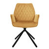 DREHSTUHL Samt Senf 2er Set - Dunkelgelb, Metall (63/90/57cm) - ML-DESIGN