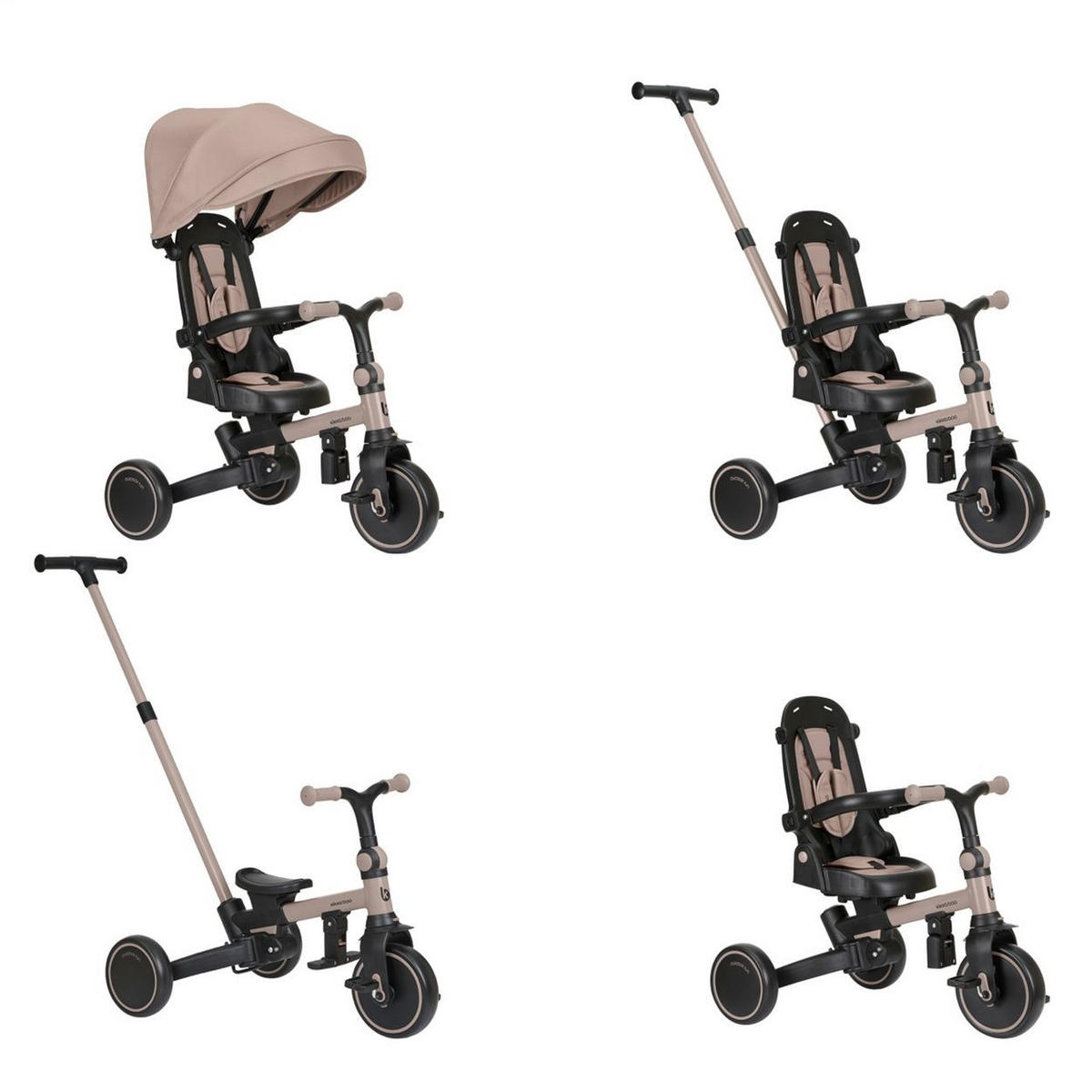 DREIRAD Aluma 5 in 1 Laufrad beige Schiebegriff Fußstütze Tragegriff Bremse - Beige, Metall (71/49/99cm) - Kikka boo