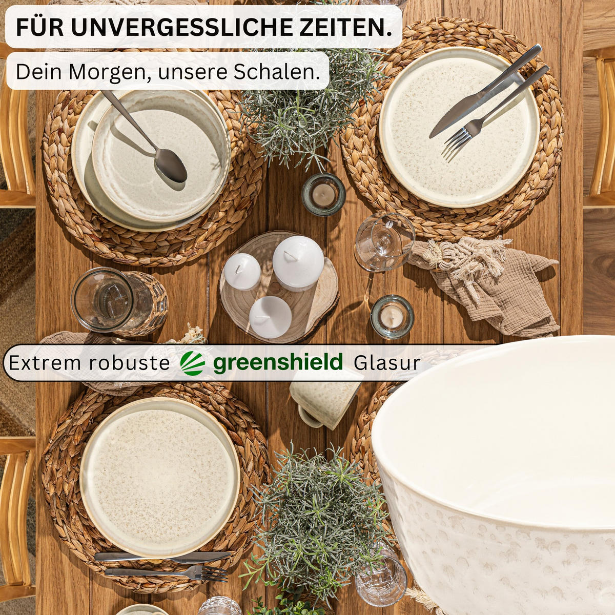 SCHALEN SET KEY WEST - 6 teilig aus Steingut - Creme, Stein (16.3cm) - Sänger