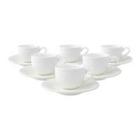 ESPRESSOTASSEN MIT UNTERTASSEN New Cottage Basic weiß 50 ml 6er Set - Weiß, Keramik (12/6.1/12cm) - Villeroy & Boch