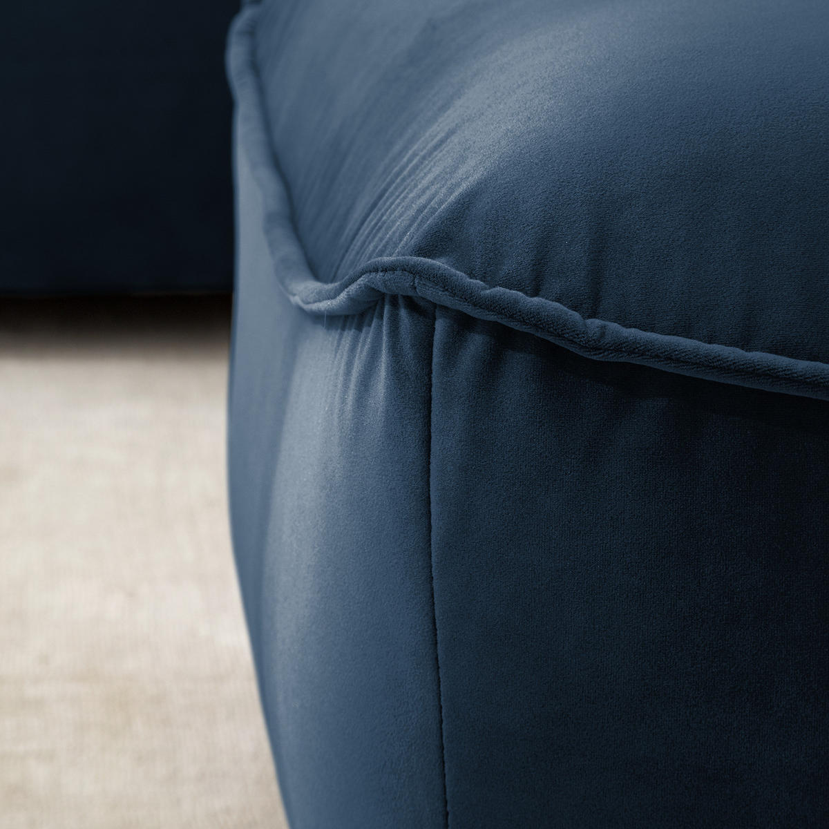 POLSTERHOCKER - Schwarz/Dunkelblau, Kunststoff/Textil (99/40/82cm) - home24