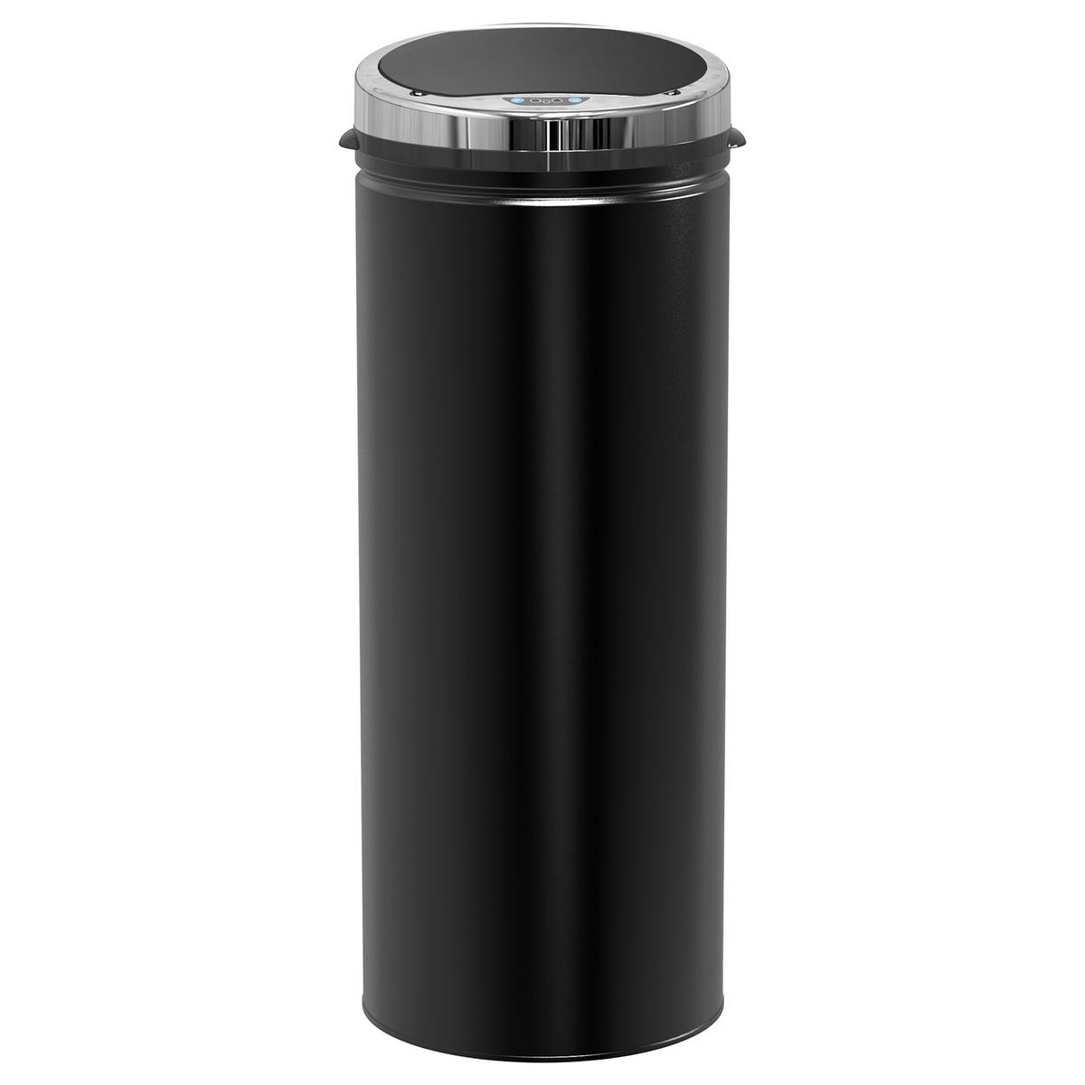 MÜLLEIMER DE-08949 50 L, automatisch mit Bewegungssensor Schwarz - Schwarz, Metall (30.5/81.5/30.5cm) - ComfortXL