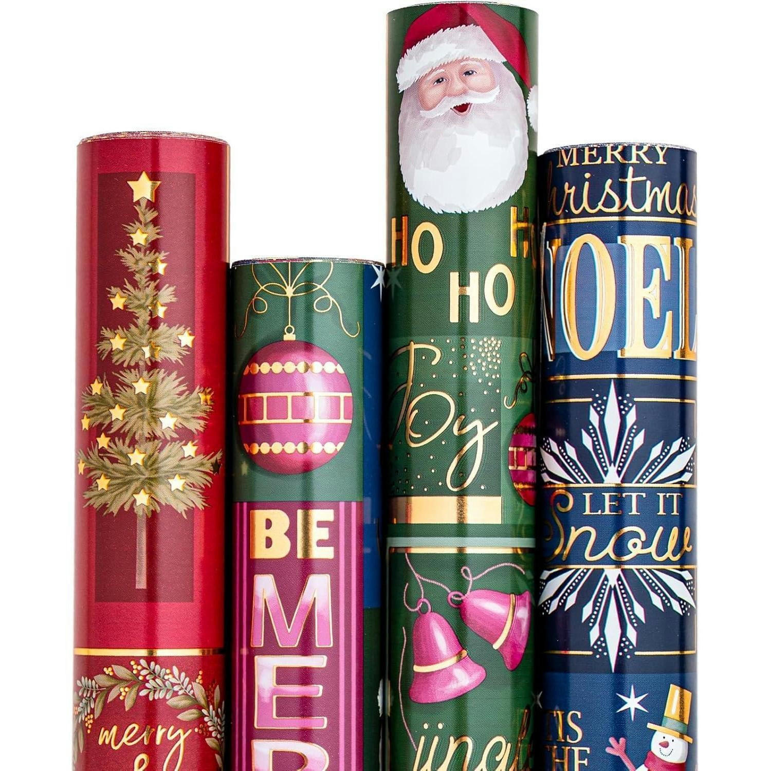 GESCHENKPAPIER 4 Rollen 43,5 x 305 cm Weihnachtsmotive - Multicolor, Papier (13/3/76cm)