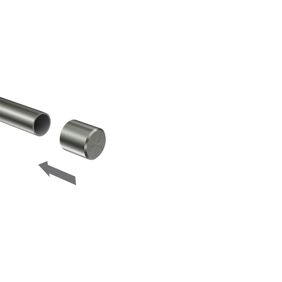 ENDSTÜCKE FÜR GARDINENSTANGEN 16 mm Ø, Casa Edelstahl, Packung 2 Stück - Edelstahlfarben, Metall (2/2/2cm) - INTERDECO