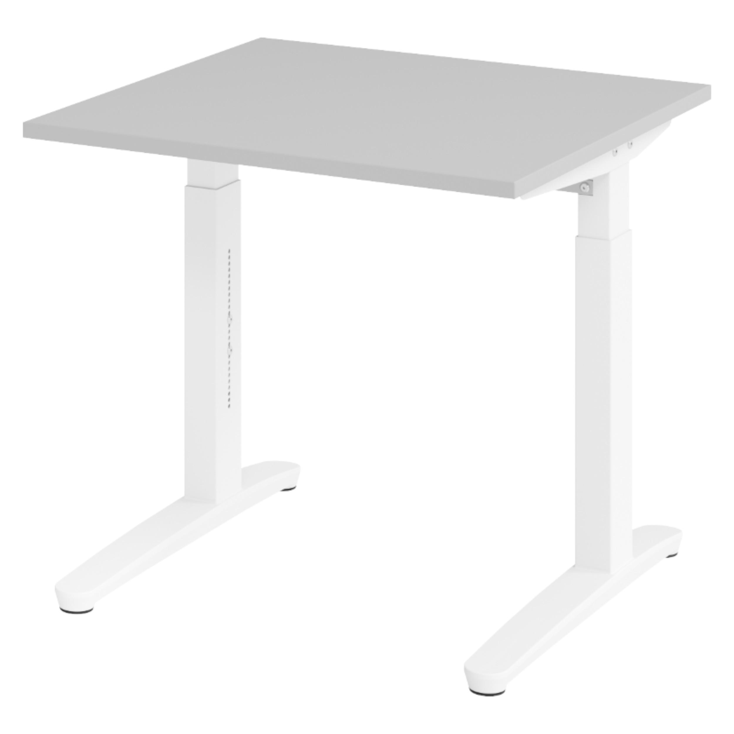 SCHREIBTISCH Serie-XB 80/80/74 cm in Grau/Weiß - Weiß/Grau, Holzwerkstoff (80/80/74cm) - bümö