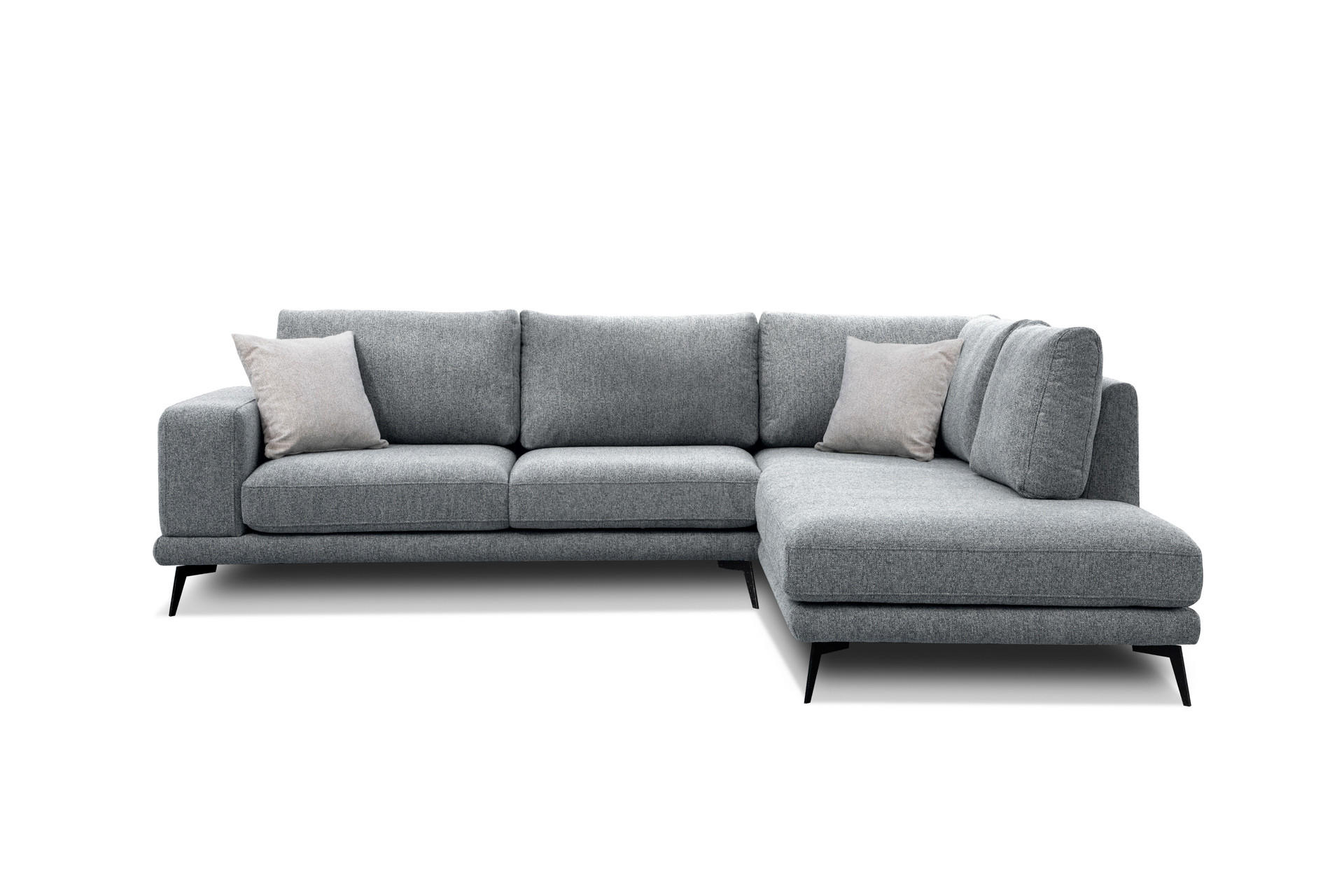 ECKSOFA MEDIOLANE 5-Sitzer, grau - Grau, Holzwerkstoff/Textil (282/219cm) - Courtois Laville