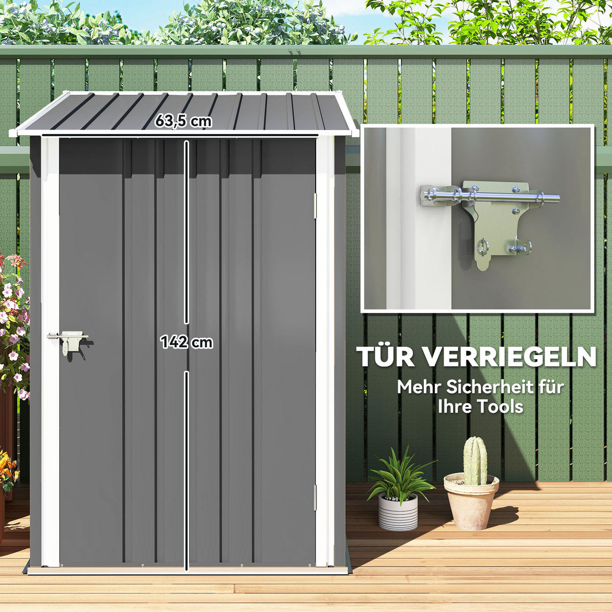 GARTENHAUS Grau 100.0/103.0/160.0cm - Grau, Metall (103/160/100cm)