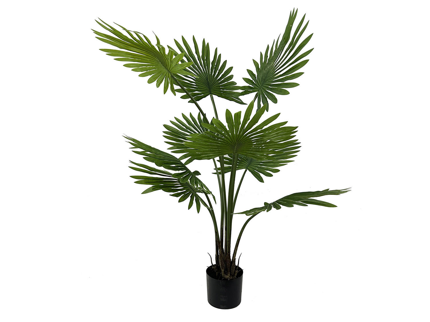 DEKOPFLANZE Fan Palm Tree 83/83/108 cm - Grün, Kunststoff (108cm) - Present Time