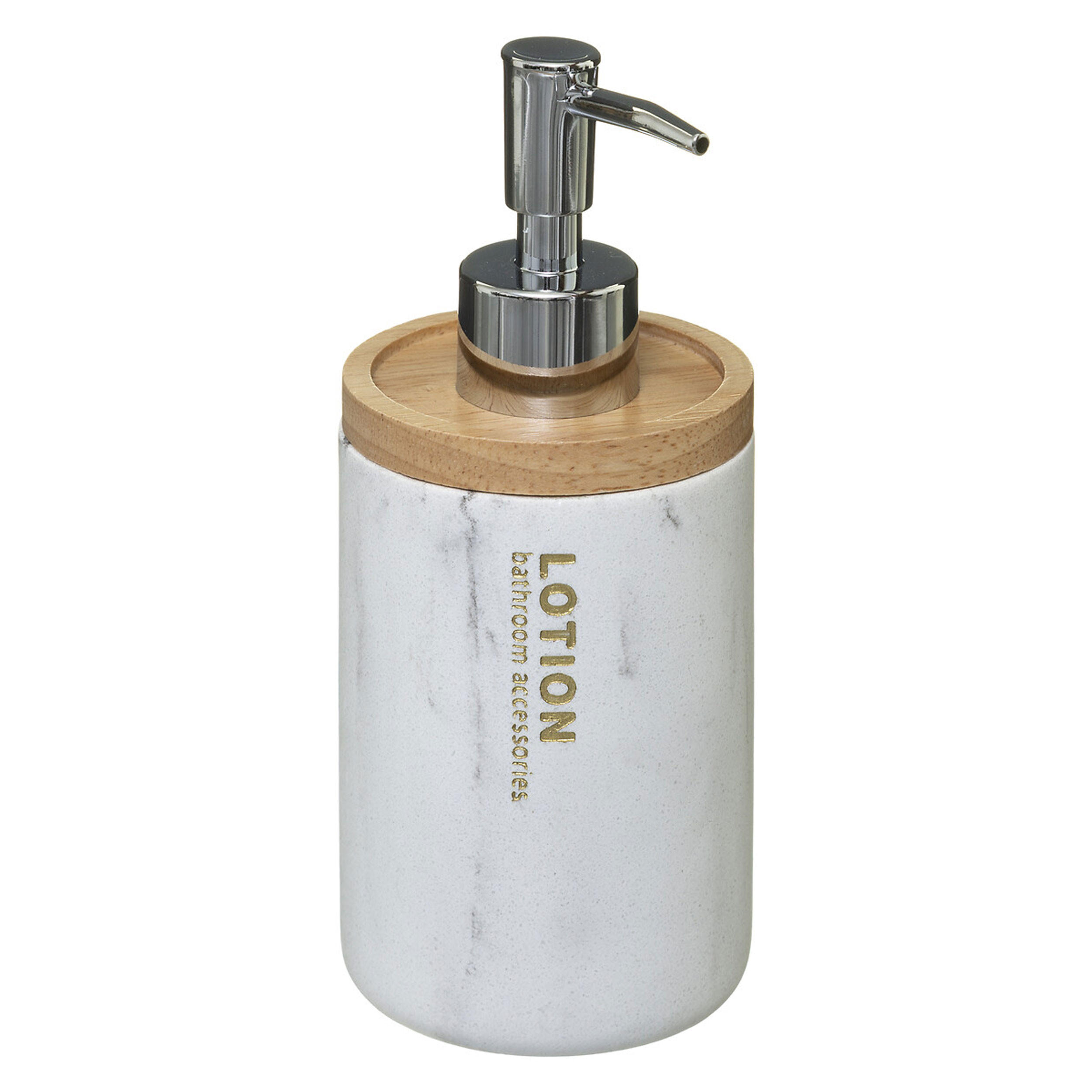 SEIFENSPENDER Lea, Polyresin, Marmor-Optik, Weiß, 270 ml - Weiß, Kunststoff (7.7/17.4/7.7cm) - 5five Simply Smart