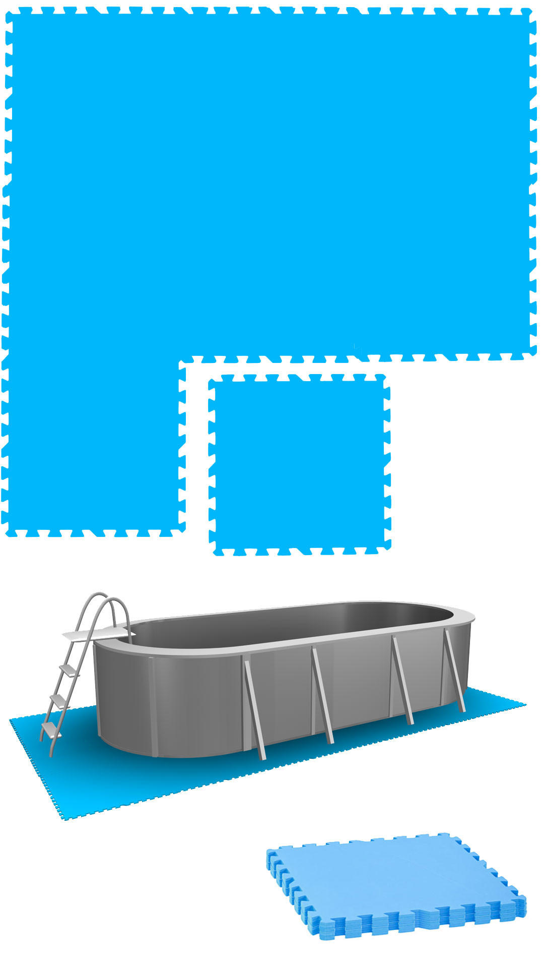 POOLMATTEN 1,9m² 8 EVA Matten 50 cm Blau - Blau, Kunststoff (50/50cm) - eyepower