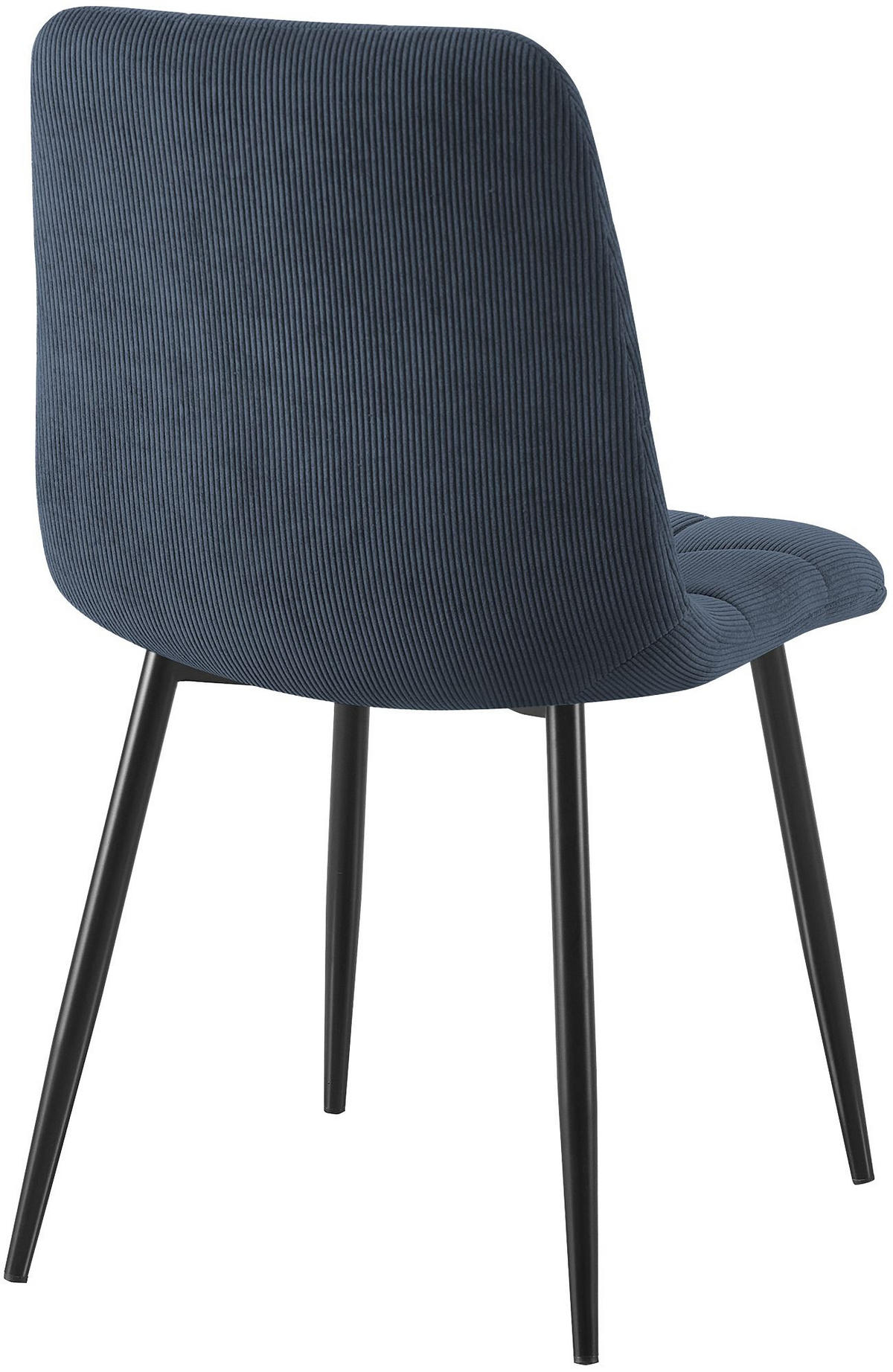 STUHL 4 Cord Blau - Blau/Schwarz, Textil/Metall (45/84/55cm) - CLP