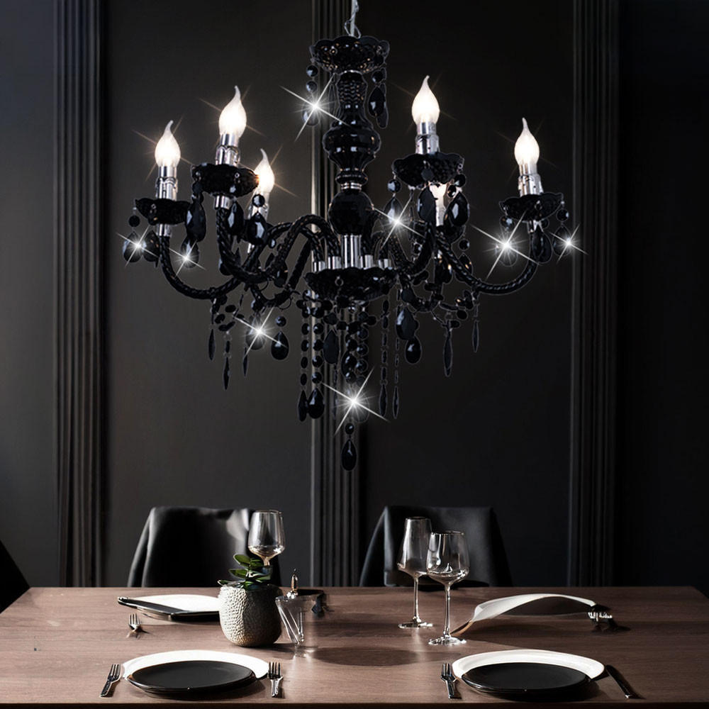 LED KRONLEUCHTER Cuimbra Schwarz - Schwarz, Metall (57/57/166cm)