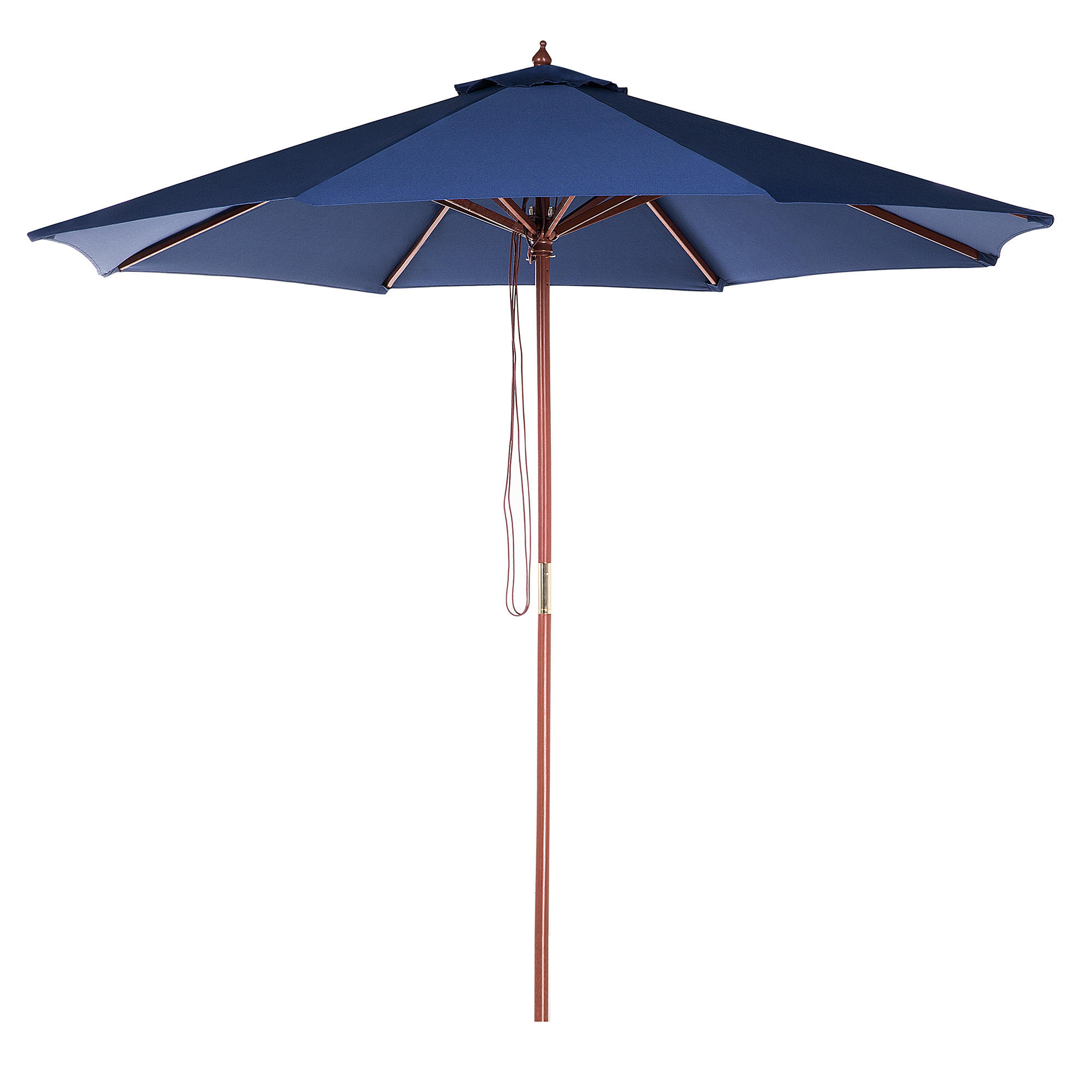 SONNENSCHIRM 270 cm marineblau Toscana - Blau/Dunkelbraun, Textil (270/270cm) - Beliani