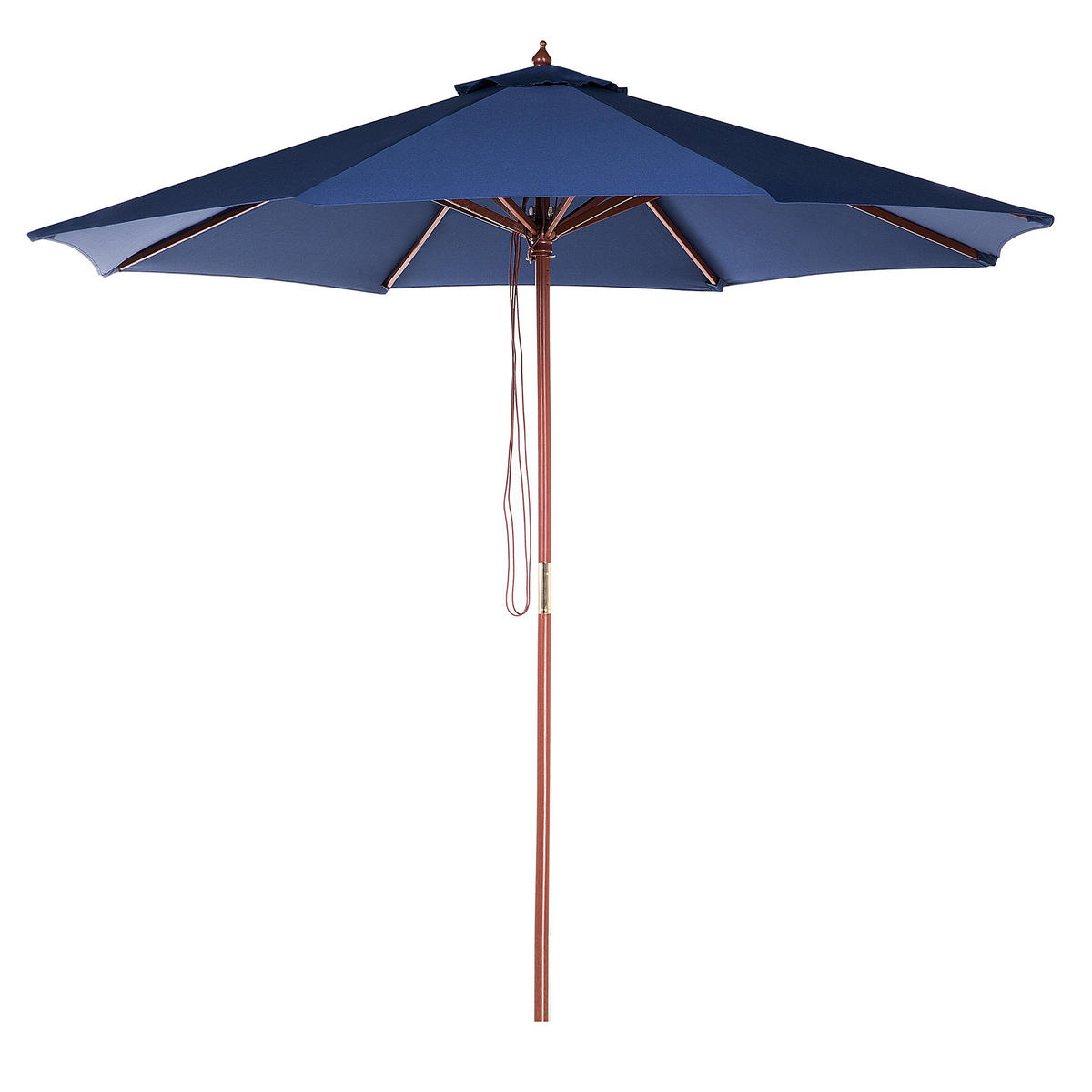 SONNENSCHIRM 270 cm marineblau Toscana - Blau/Dunkelbraun, Textil (270/270cm) - Beliani