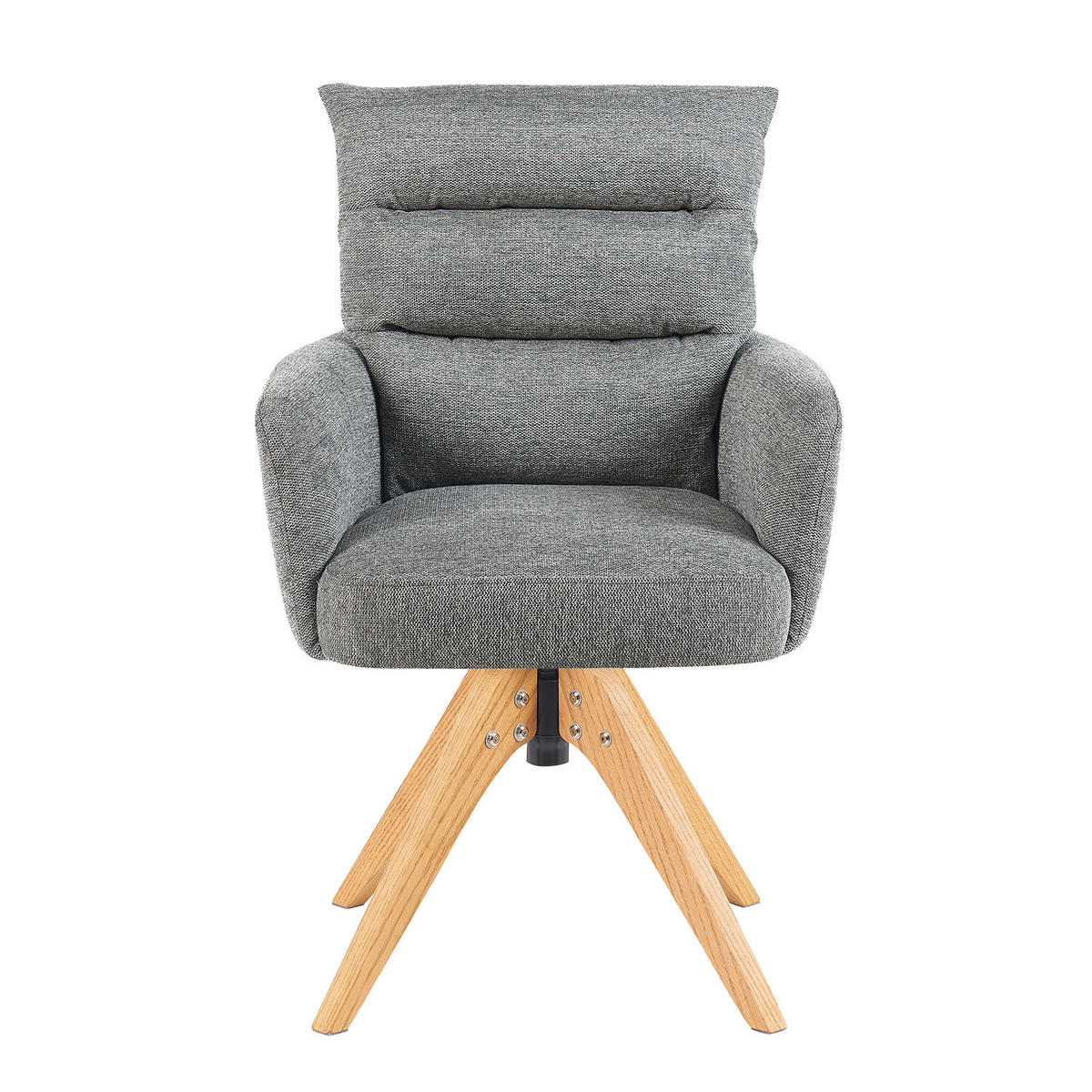 ARMLEHNSTUHL Mika-Juna - Honigeiche/Grau, Eichenholz/Holz (59/94/66cm) - DUBI Möbel