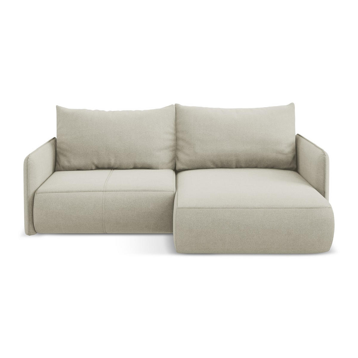 ECKSOFA mit Schlaffunktion Strukturstoff Stoff Beige - Beige/Creme, Kunststoff/Textil (207/148cm) - LaMiaSofa