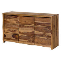 SIDEBOARD Sheesham 146x45x80 natur lackiert / sandgestrahlt PURE SHEESHAM #216 - Braun, Holz (146/80/45cm) - Massivmoebel24