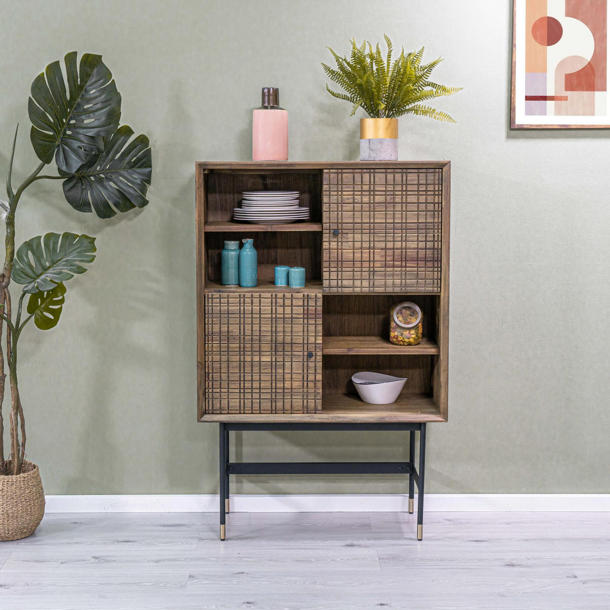 SIDEBOARD MAZE Braun 85x40x130 cm - Braun, Holz (85/130/40cm) - FURNLUX