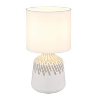 TISCHLEUCHTE Keramik Weiß - Weiß, Textil (17.5/17.5/31.5cm) - Globo Lighting