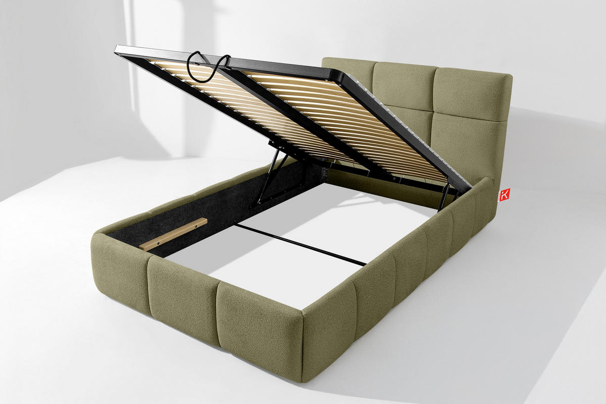 POLSTERBETT ALTOS Einzelbett, grün - Grün, Holz/Holzwerkstoff (120/200cm) - KONSIMO®
