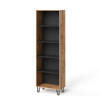 BÜCHERREGAL Amber Eiche Wotan 60 x 186.6 cm - Eiche Wotan/Schwarz, Holzwerkstoff (60/186.6/30.1cm) - Vicco
