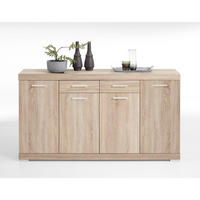ANRICHTE mit 2 Schubladen und 4 Türen L160 x T34,9 cm - Bristol - Eichefarben, Holzwerkstoff (34.9/89.9/160cm) - Calicosy