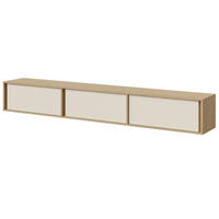 TV STOLEK Vero se 3 dvířky, závěsný nebo stojící, 230 cm, jarní dub + Macadamia - kašmírová/barva dubu, kompozitní dřevo (230/40/35cm) - Beautysofa