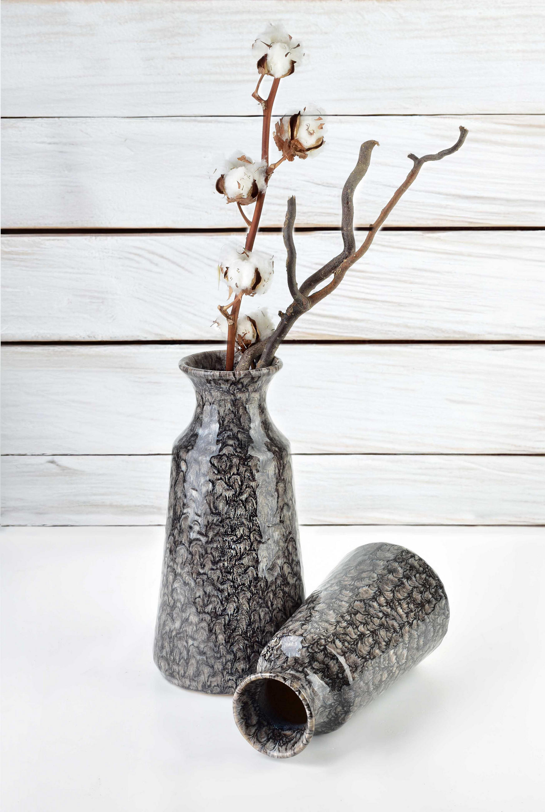 VASE Yarine Braun 14/14/27 cm Keramik - Dunkelbraun, Keramik (27cm) - Mondex