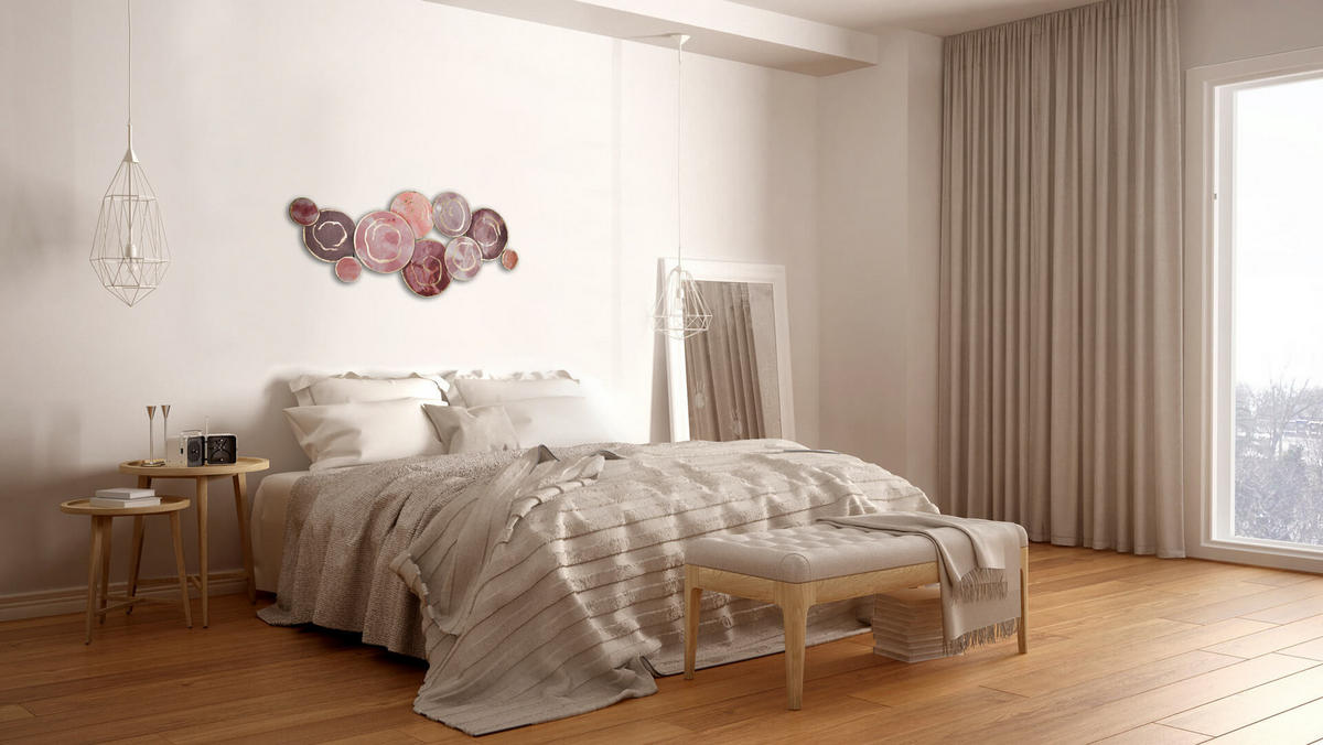 WANDDEKO Rot 120/60 cm - Pink/Rot, Metall (3/60/6cm) - KUNSTLOFT