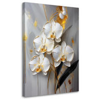 LEINWANDBILD Weiße Orchideen-Glamour-Blumen 40x60cm - Weiß, Textil (40/60cm) - Feeby
