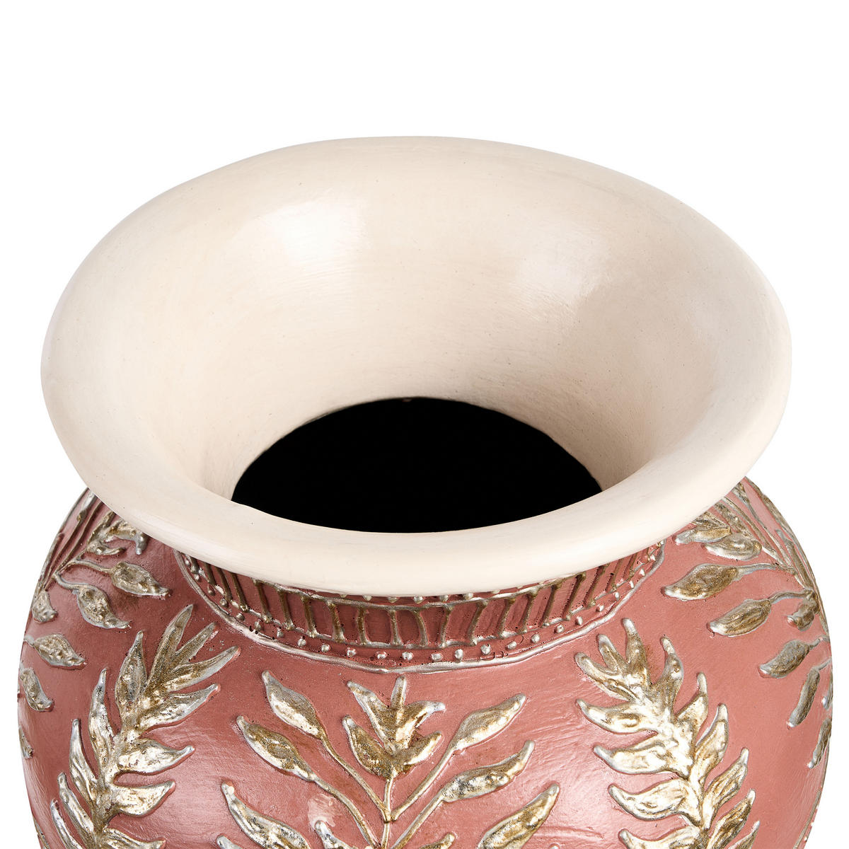 DEKOVASE Terrakotta weiß Seputih - Weiß, Stein (60cm) - Beliani