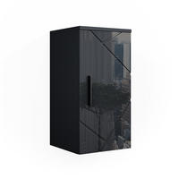 BADSCHRANK Irma Anthrazit Hochglanz 30 x 59 cm - Schwarz Hochglanz/Anthrazit, Holzwerkstoff (30/59/24cm) - Vicco