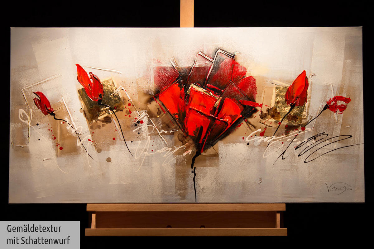 ÖLGEMÄLDE 100/50 cm - Rot, Holz/Textil (100/50cm) - KUNSTLOFT