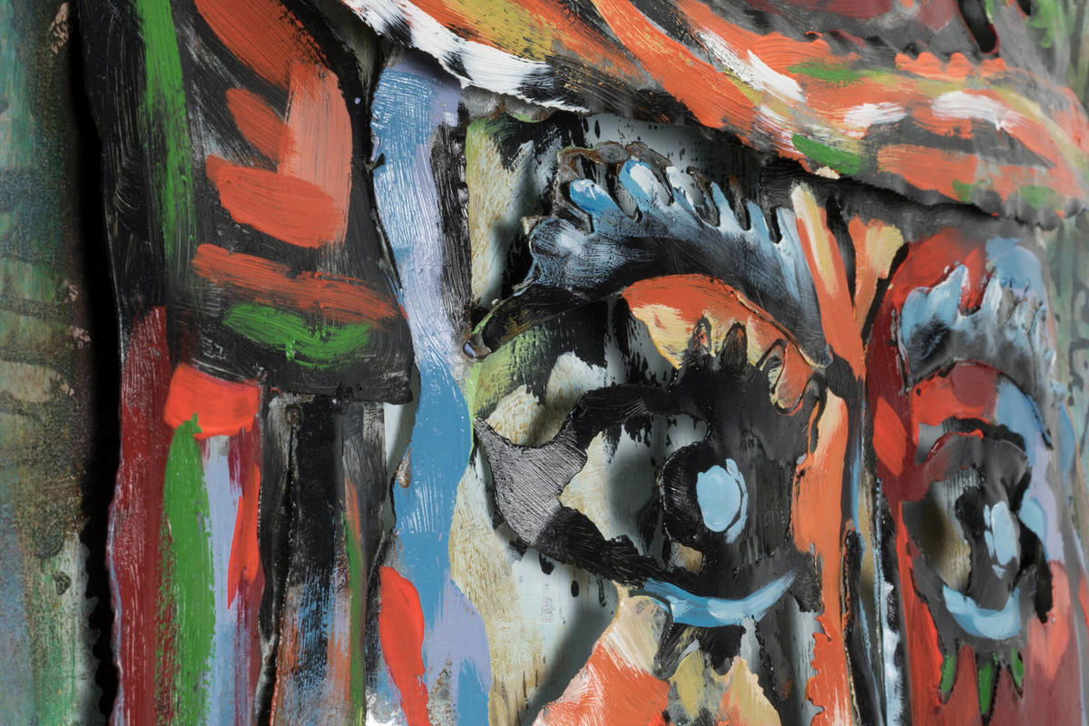 METALLBILD Grau 60/90 cm - Multicolor, Metall (60/90cm) - KUNSTLOFT