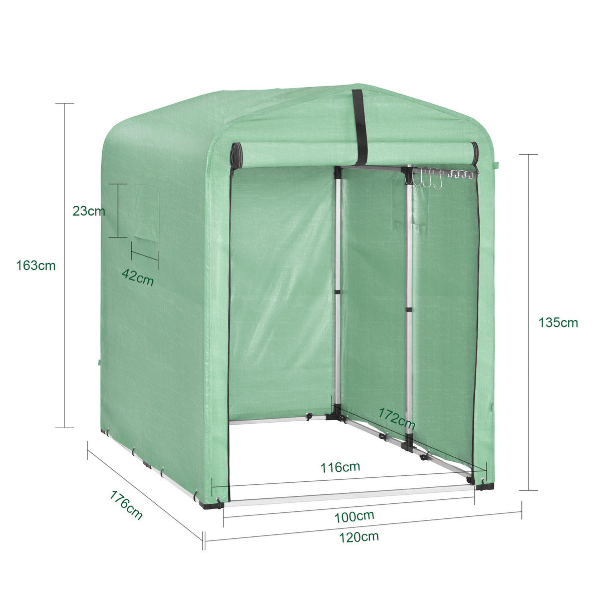 FAHRRADGARAGE Grün - Grün, Metall (120/163/176cm) - SoBuy