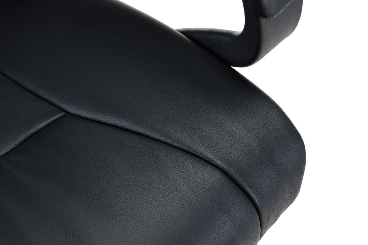 DREHSTUHL Kunstleder Schwarz - Silberfarben/Schwarz, Kunststoff/Textil (62/116/66cm) - Akord