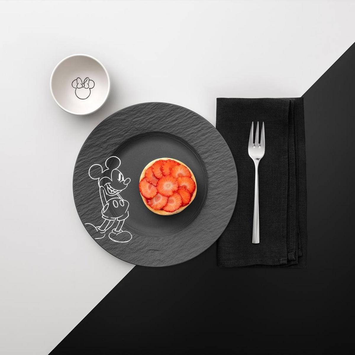 DIPSCHALEN Manufacture Rock Blanc - Mickey Mouse weiß ø 7,7 cm 6er Set - Weiß, Keramik (7.7cm) - Villeroy & Boch
