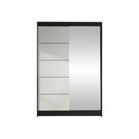 SCHWEBETÜRENSCHRANK Lino III - Schwarz/Weiß, Holzwerkstoff/Metall (120/200/58cm) - MIRJAN24