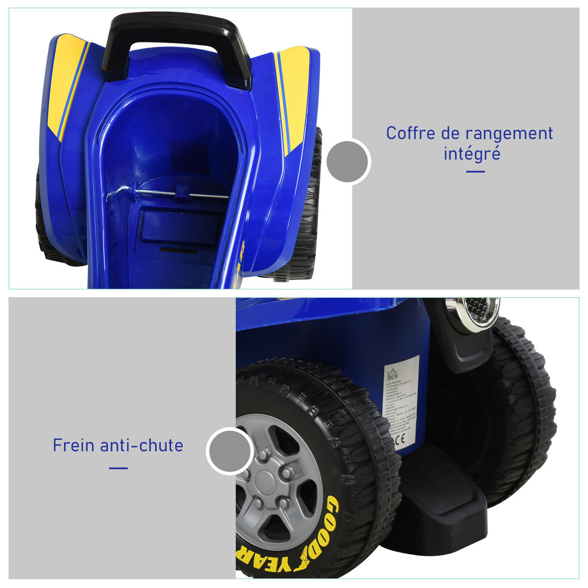 RUTSCHFAHRZEUG DE-16930 mit Licht & Sound Blau/Gelb - Blau, Kunststoff (60/31/42cm) - ComfortXL