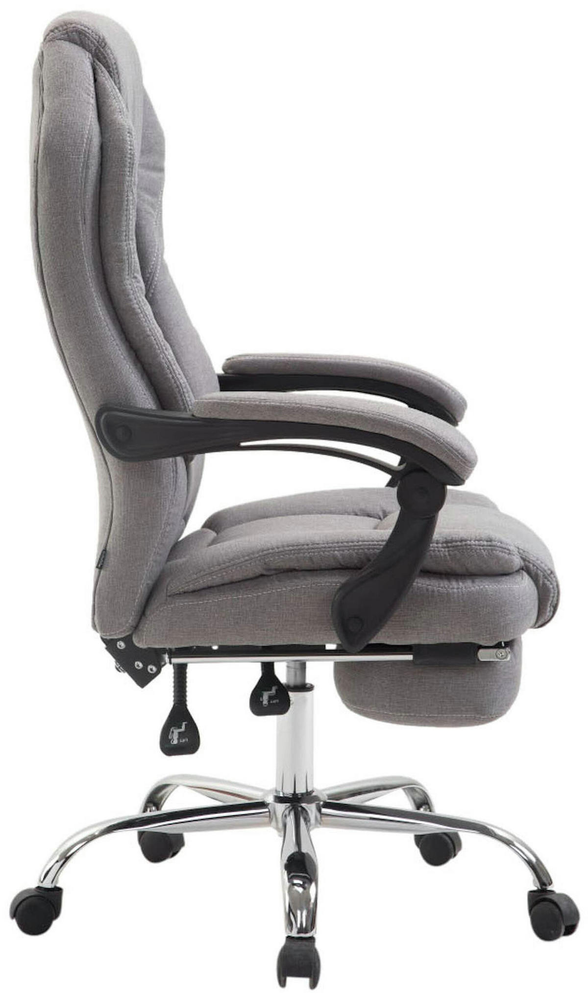 BÜROSTUHL Castan, Stoff Grau - Grau, Textil/Metall (67/124/64cm) - TPFLiving