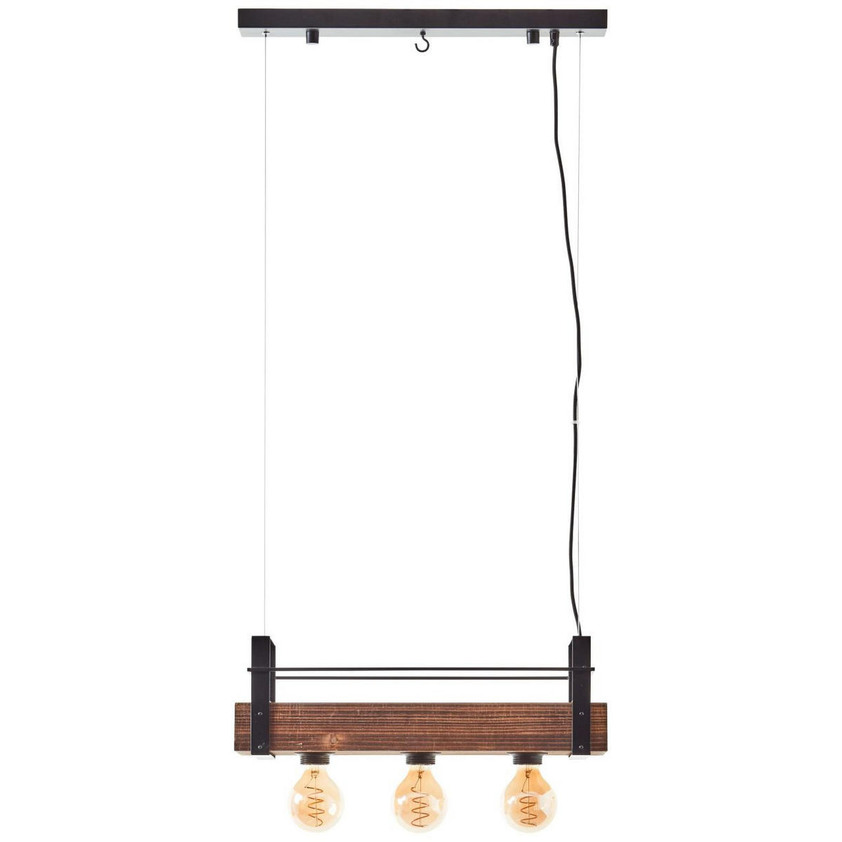 PENDELLEUCHTE Bankwood 99540/46 - Schwarz, Holz (17.5/50/106.5cm) - Brilliant