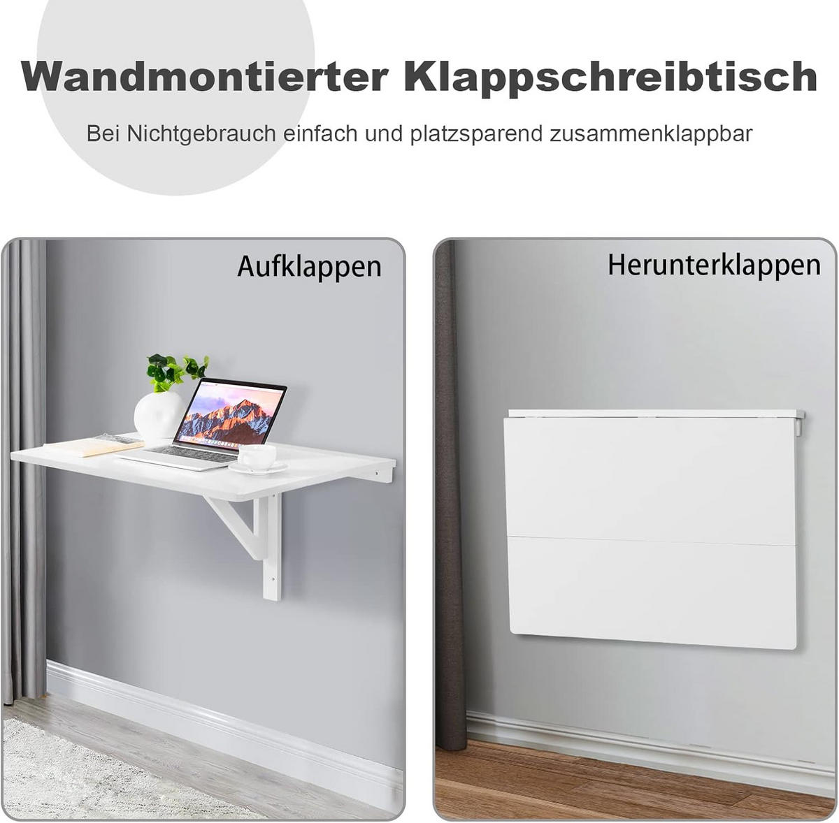 DATORBORD Vitt - Vit, Träbaserade material (60/80/45cm) - COSTWAY